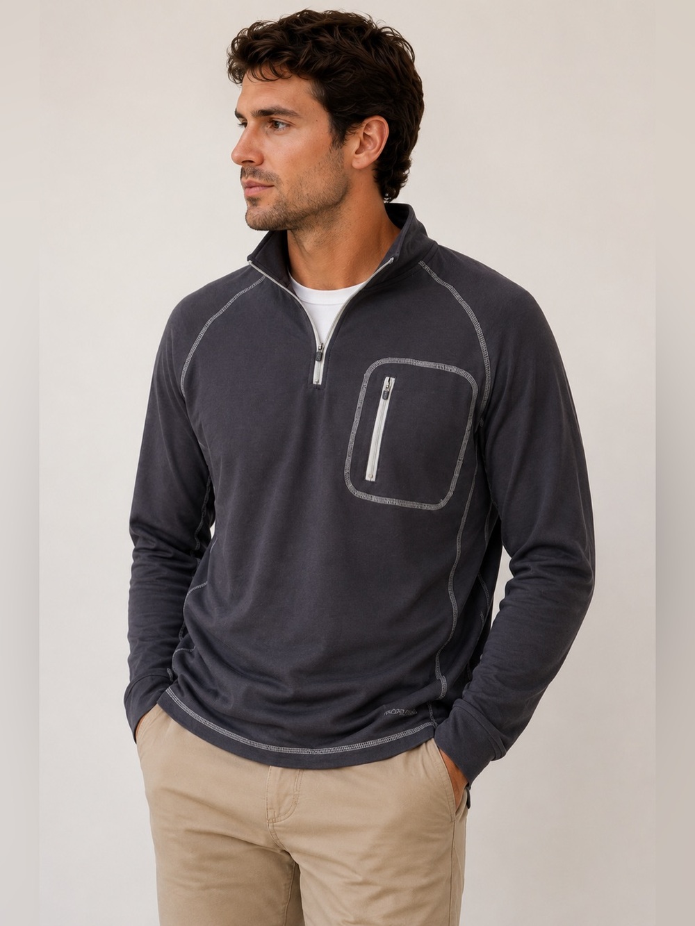 Properly Tied Men’s Gray Quarter Zip Pullover Size Small